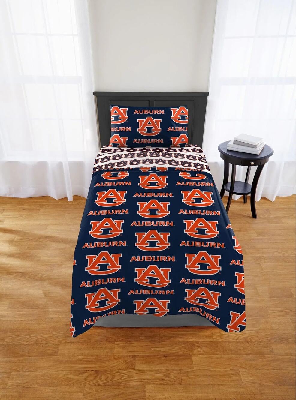 NEW NCAA Auburn Tigers Twin Bed in a Bag Set Rotary Officially Licensed 4 Piece